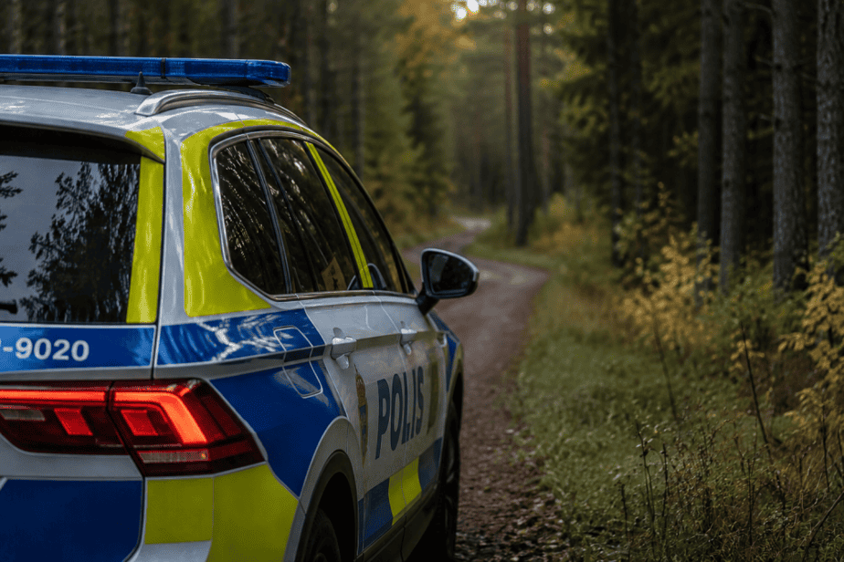svensk politi i skogen